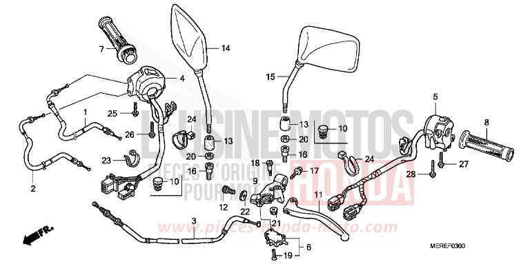 HANDLE LEVER/SWITCH/CABLE for CBF600N ABS PEARL NIGHTSTAR BLACK (NHA84) from 2009